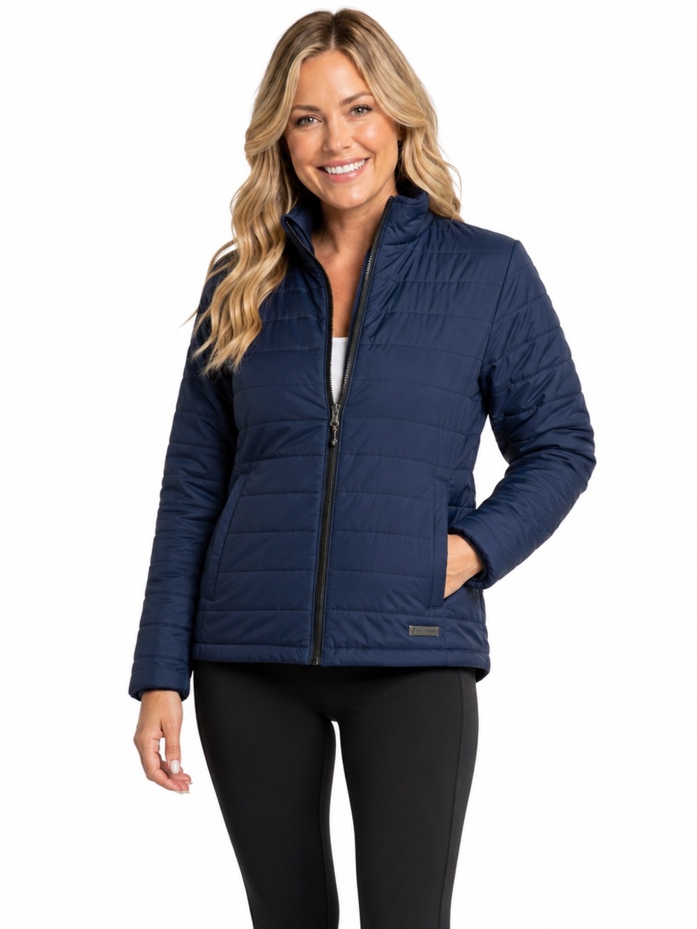Free Country Women's Navy Quilted Puffer Jacket-Large